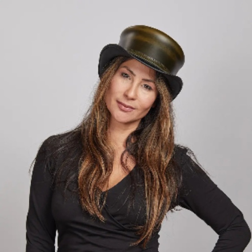 American Hat Makers Green Leather Hat